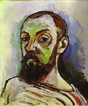 SelfPortrait in a Striped TShirt 1906 abstract fauvism Henri Matisse Oil Paintings